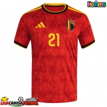 Camisa de Futebol Bélgica Timothy Castagne #21 Equipamento Principal Mundo 2026 Manga Curta